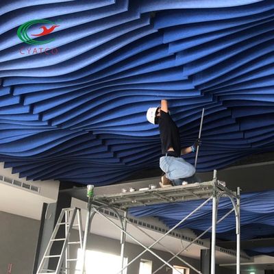 Les panneaux de plafond acoustiques de fibre d'insonorisation ignifugent multicolore