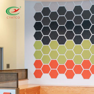 Le mur acoustique de panneaux de plafond d'hexagone de Multiscene couvre de tuiles inodore non-toxique
