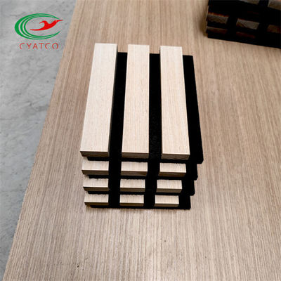 Panneaux de mur en bois acoustiques ignifuges non-toxiques, panneau écologique de lamelle de forces de défense principale