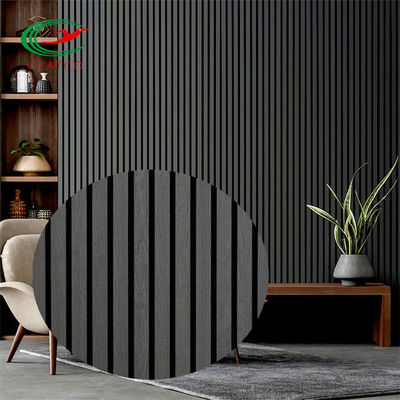 Panneaux en bois insonorisés noirs non-toxiques, mur acoustique en bois universel