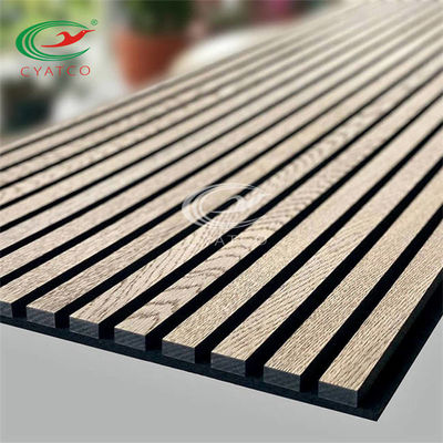 Pratique étanche à l'humidité acoustique cannelé de panneaux de mur de noix de chêne