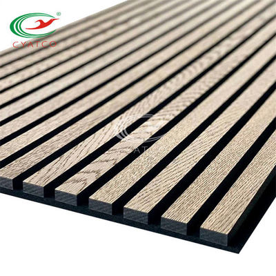 Polyester acoustique en bois ignifuge de finition de mélamine de panneaux de mur de GV