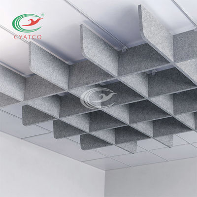 Panneaux de plafond acoustiques d'ANIMAL FAMILIER de polyester de GV Mildewproof inoffensif