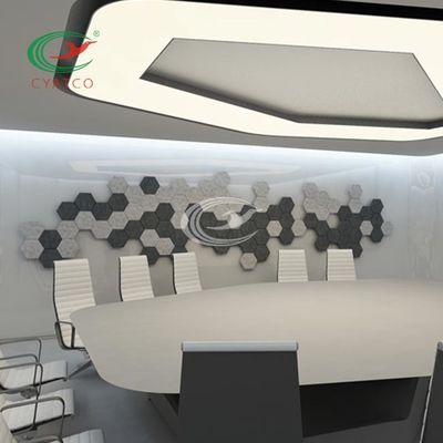 Écrans antibruits sentis inodores d'hexagone pour la décoration du mur 3D