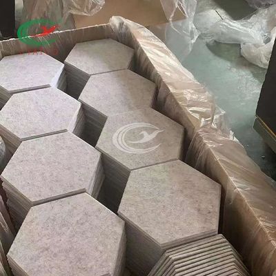 Panneaux de plafond sentis par polyester d'hexagone, tuiles acoustiques hexagonales de mur de restaurant