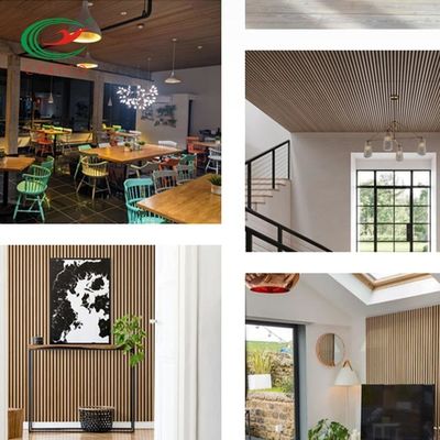 Mur intérieur non-toxique ignifuge de lamelle de bois de construction, écran antibruit en bois universel