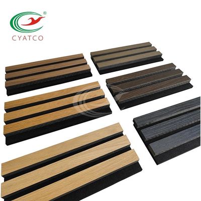 Panneaux de mur acoustiques de bas d'entretien placage en bois pour l'espace commercial