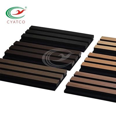 Panneaux de mur acoustiques de bas d'entretien placage en bois pour l'espace commercial
