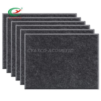10 Paquet de panneaux acoustiques en PET gris foncé Feutre rectangulaire Panneaux muraux Studios de musique