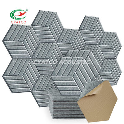 Personnalisation Panneaux acoustiques hexagonaux en fibre de polyester haute densité pour bureau