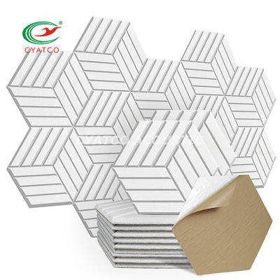 OEM Panneaux acoustiques hexagonal Décoration d'art blanc Padding résistant au son Carreaux muraux sans odeur
