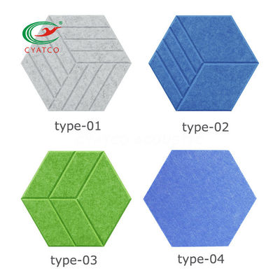 OEM Panneaux acoustiques hexagonal Décoration d'art blanc Padding résistant au son Carreaux muraux sans odeur